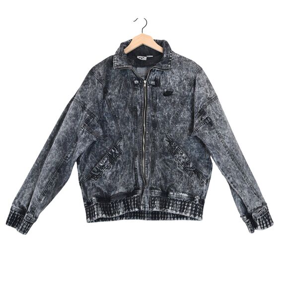 Nike Challenge Court Andre Agassi Acid Wash Jacket Fits L Black 90s 80s Retro - Picture 1 of 14